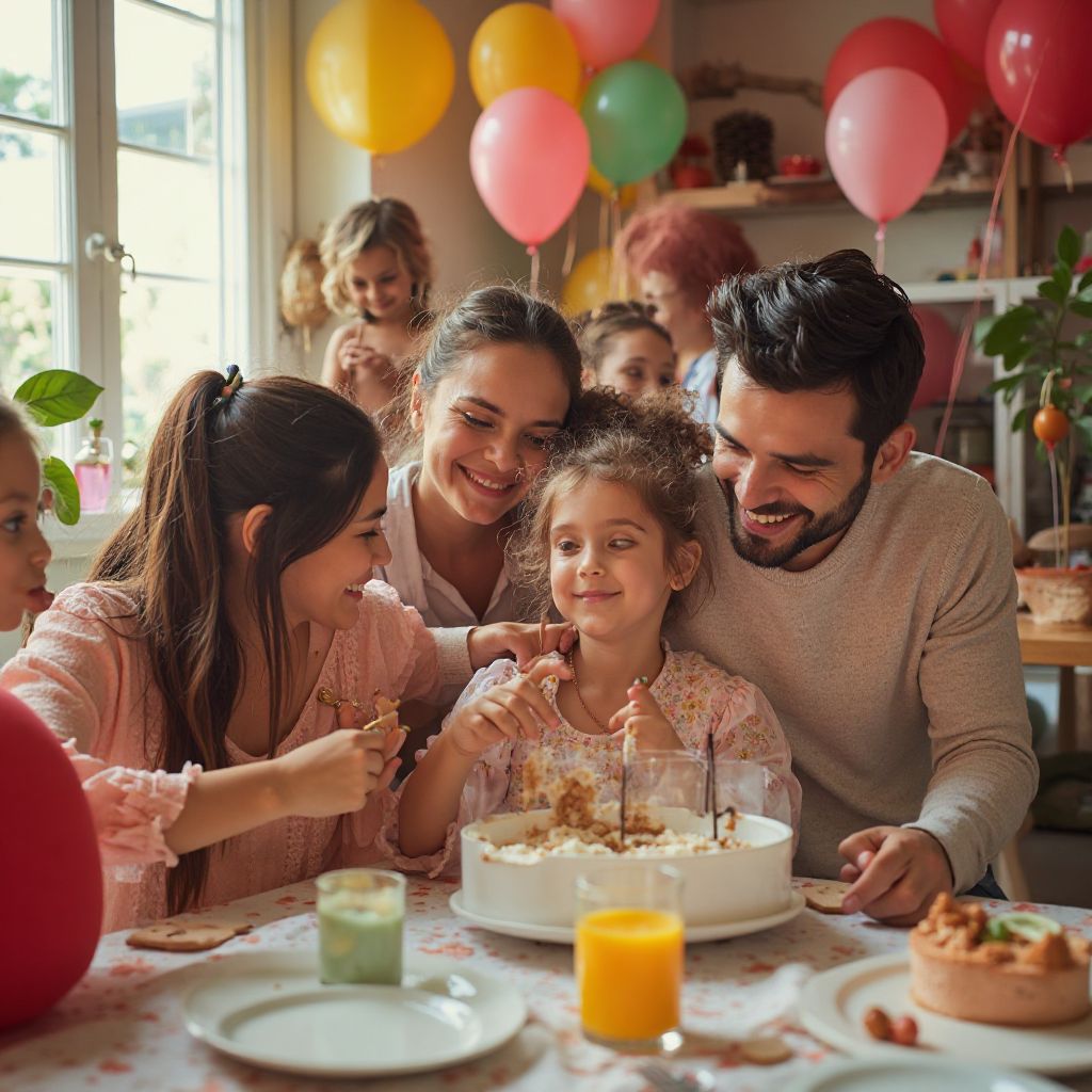 Parents and children celebrating together